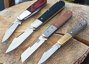 4 Barlow Knives on a wood